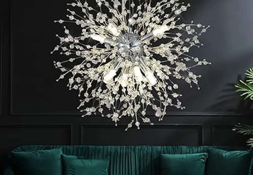 crystal globe chandelier